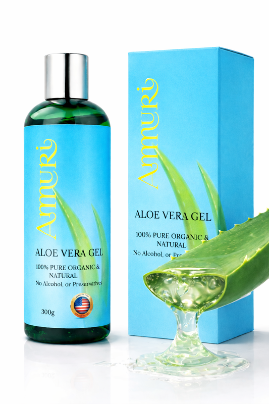 Ammuri Organic Aloe Vera Gel 5 Pack | Natural Hydrating & Soothing Gel for Face, Body & Hair | Pure, Additive-Free Skincare for All Skin Types