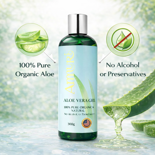 Ammuri Organic Aloe Vera Gel 5 Pack | Natural Hydrating & Soothing Gel for Face, Body & Hair | Pure, Additive-Free Skincare for All Skin Types